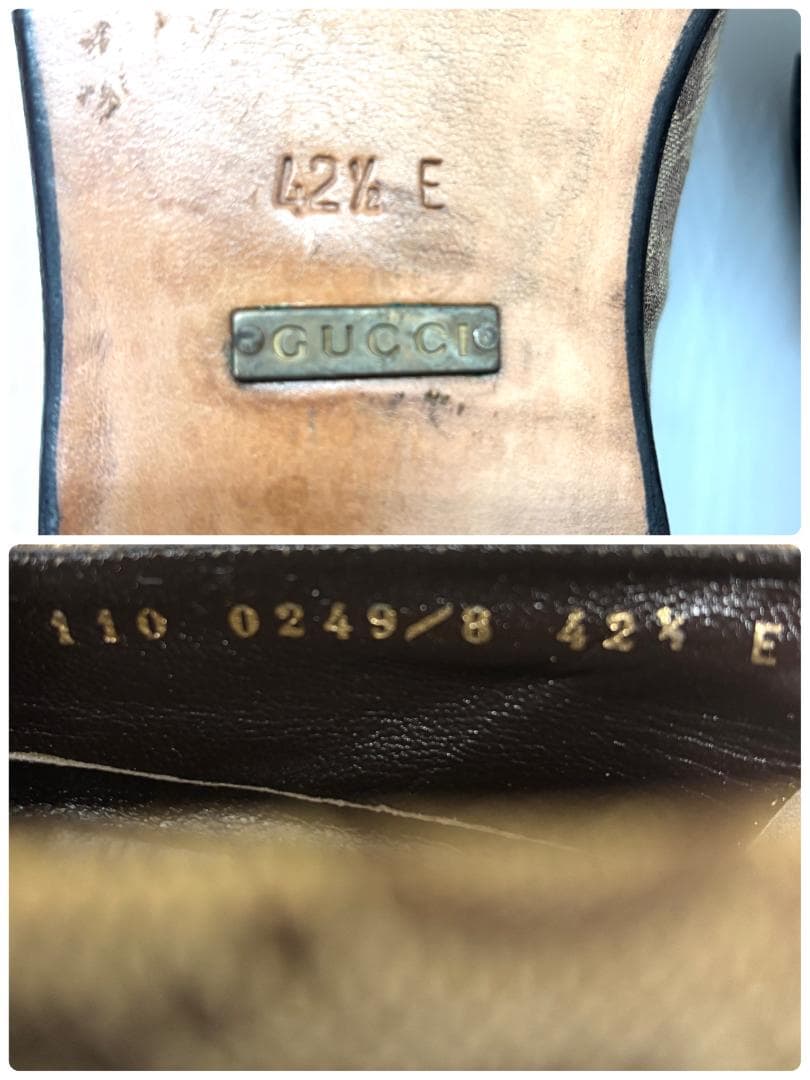 GUCCI ベージュ・ブラウン ドレスシューズ　GG シェリー　ビットホース