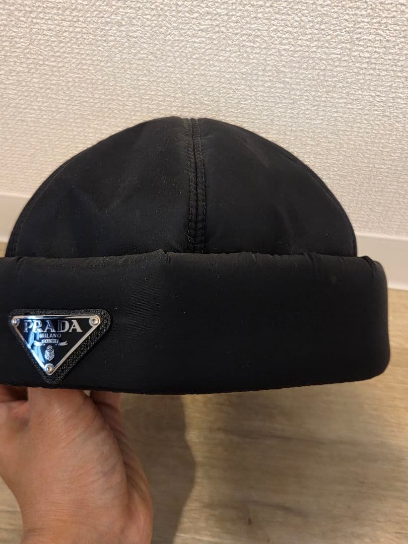 PRADA ナイロンビーニー Re-Nylon ロールキャップ BLACK M