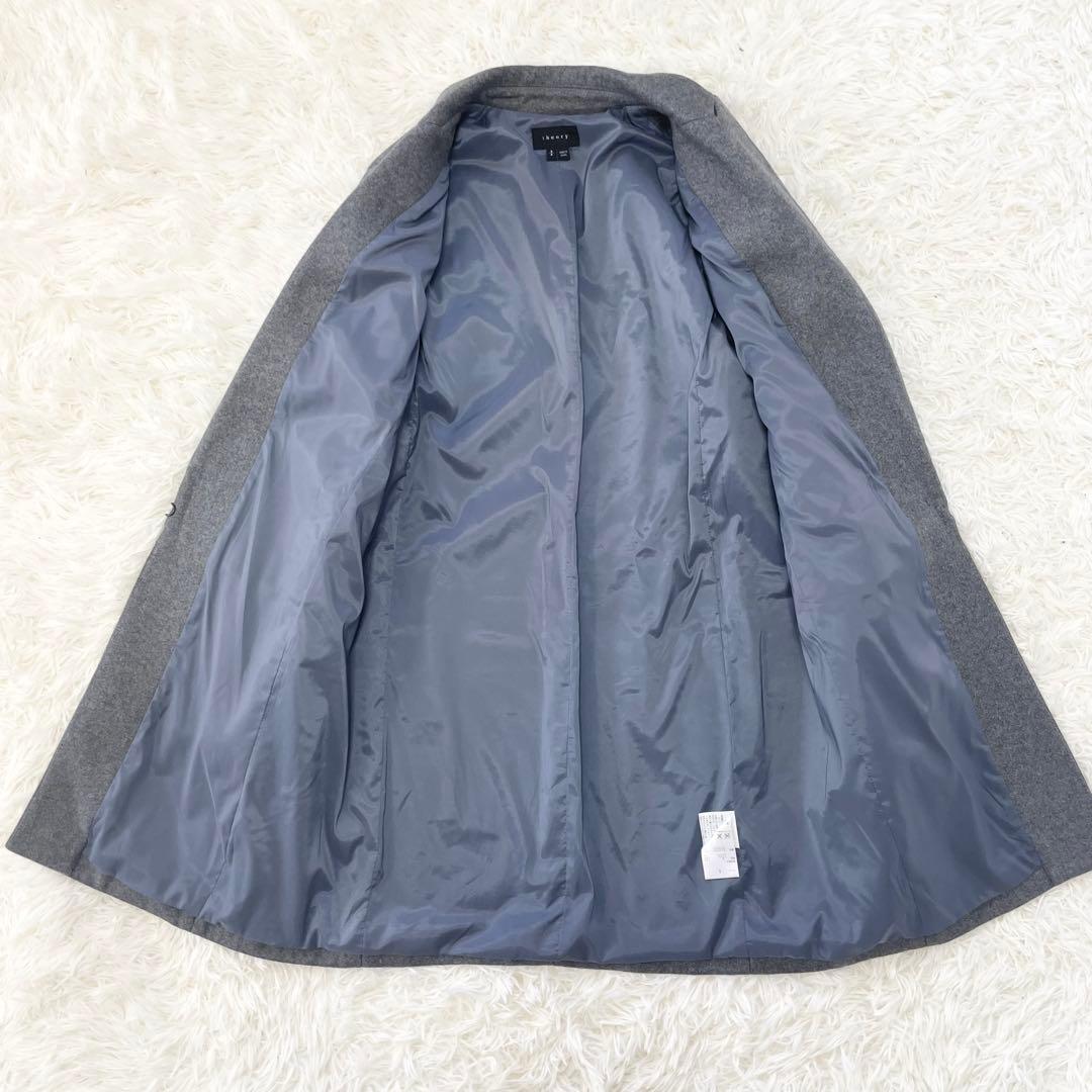 【玄人】Theory セオリー チェスターコート カシミヤ混 グレー S