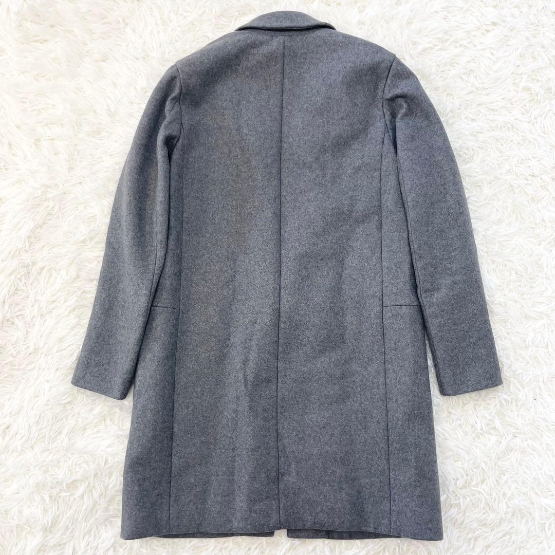 【玄人】Theory セオリー チェスターコート カシミヤ混 グレー S