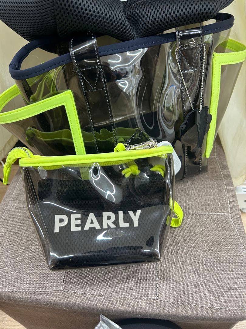 PEARLY GATES ゴルフカートバッグ スケルトンクリア・ネオンイエロー