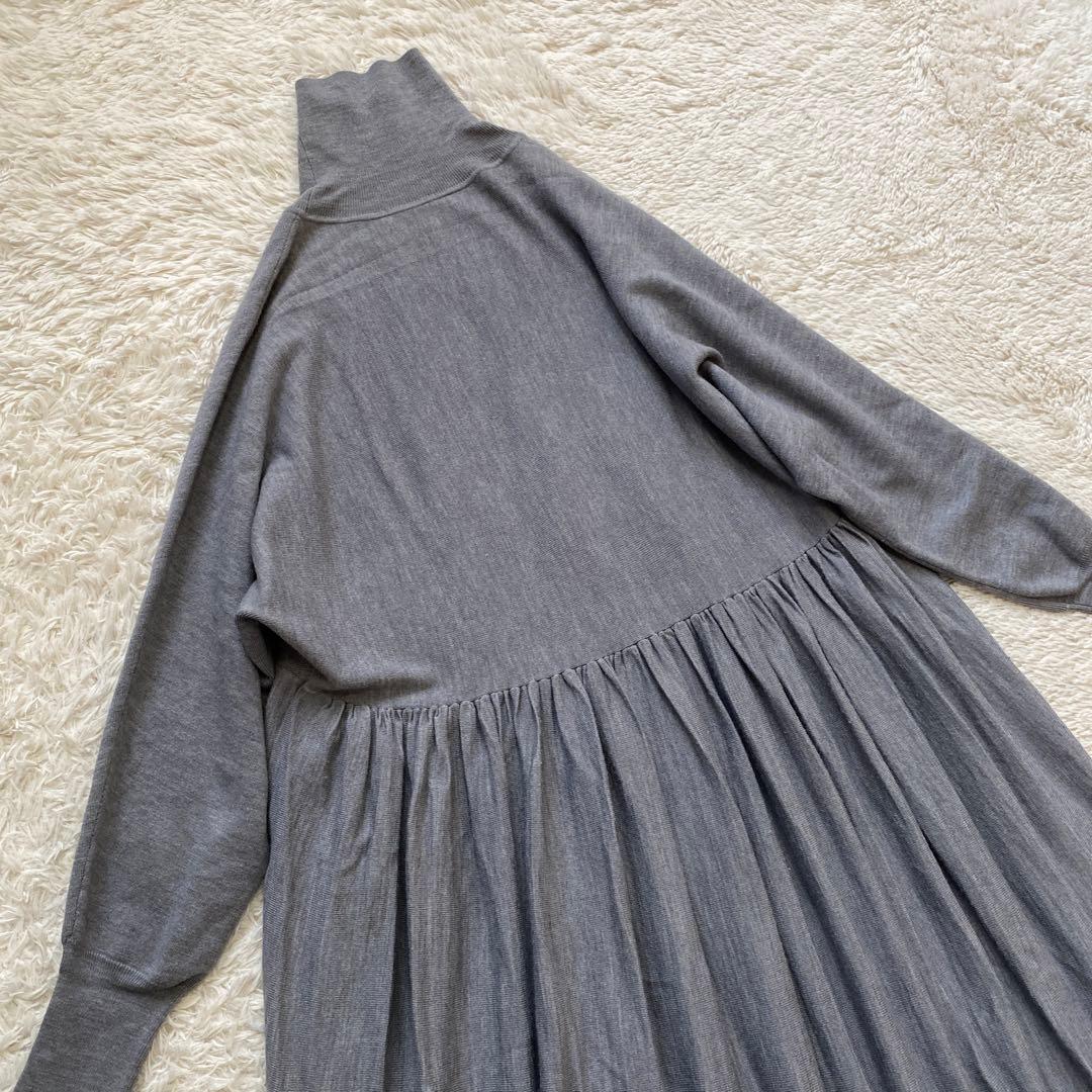 curensology カレンソロジー ウールハイネックギャザーワンピース
