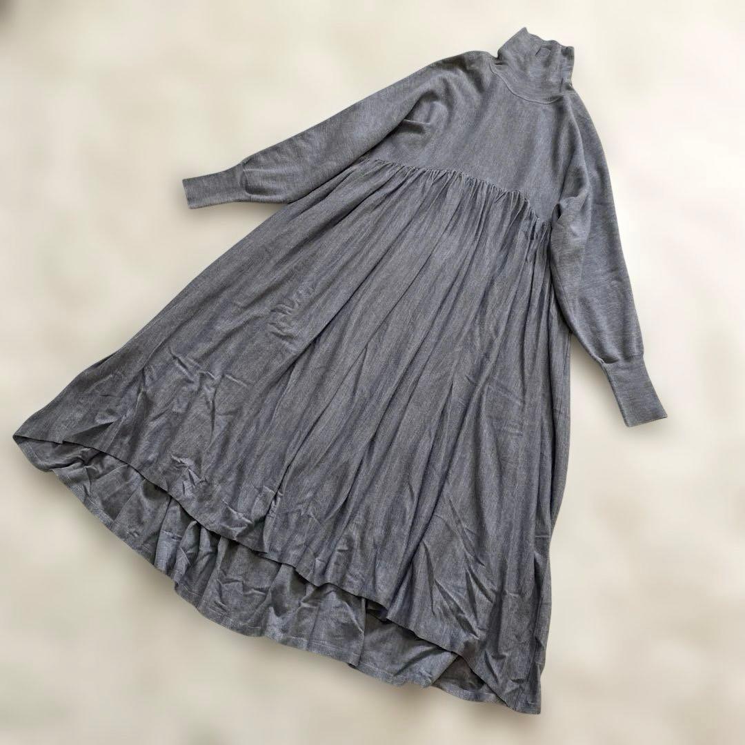 curensology カレンソロジー ウールハイネックギャザーワンピース