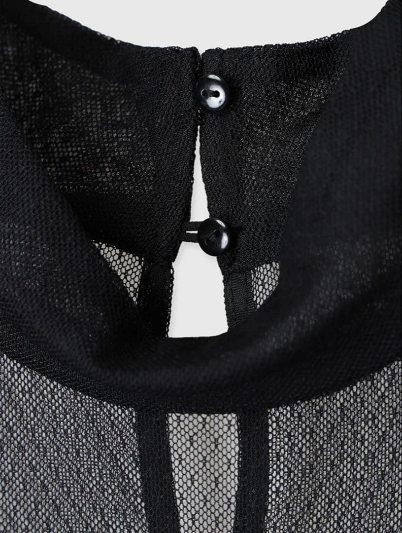 【新品未使用】anuans シアーコンビタイトワンピース　ブラックS 1サイズ