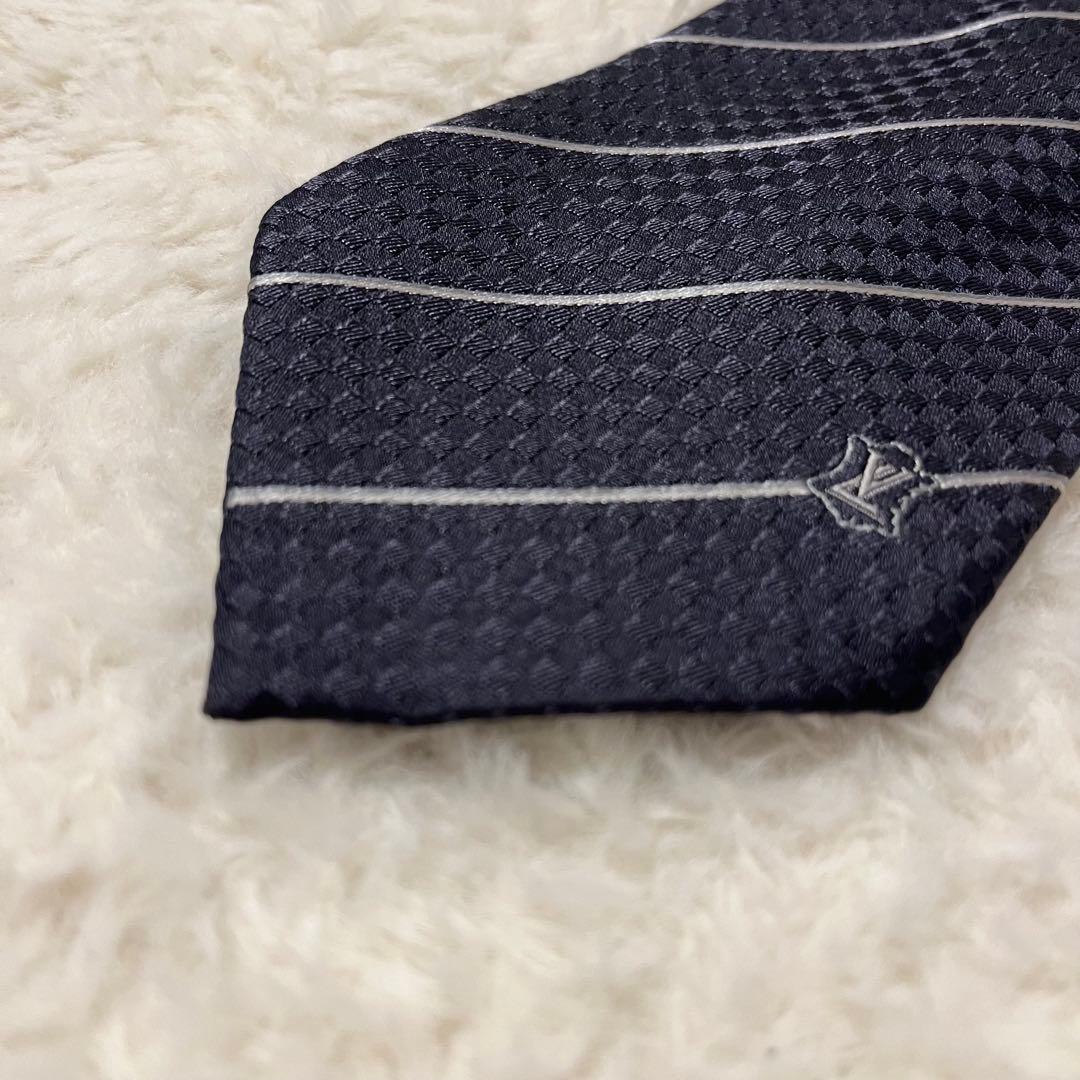極美品！LOUIS VUITTON ネクタイ マイクロダミエ LVロゴ
