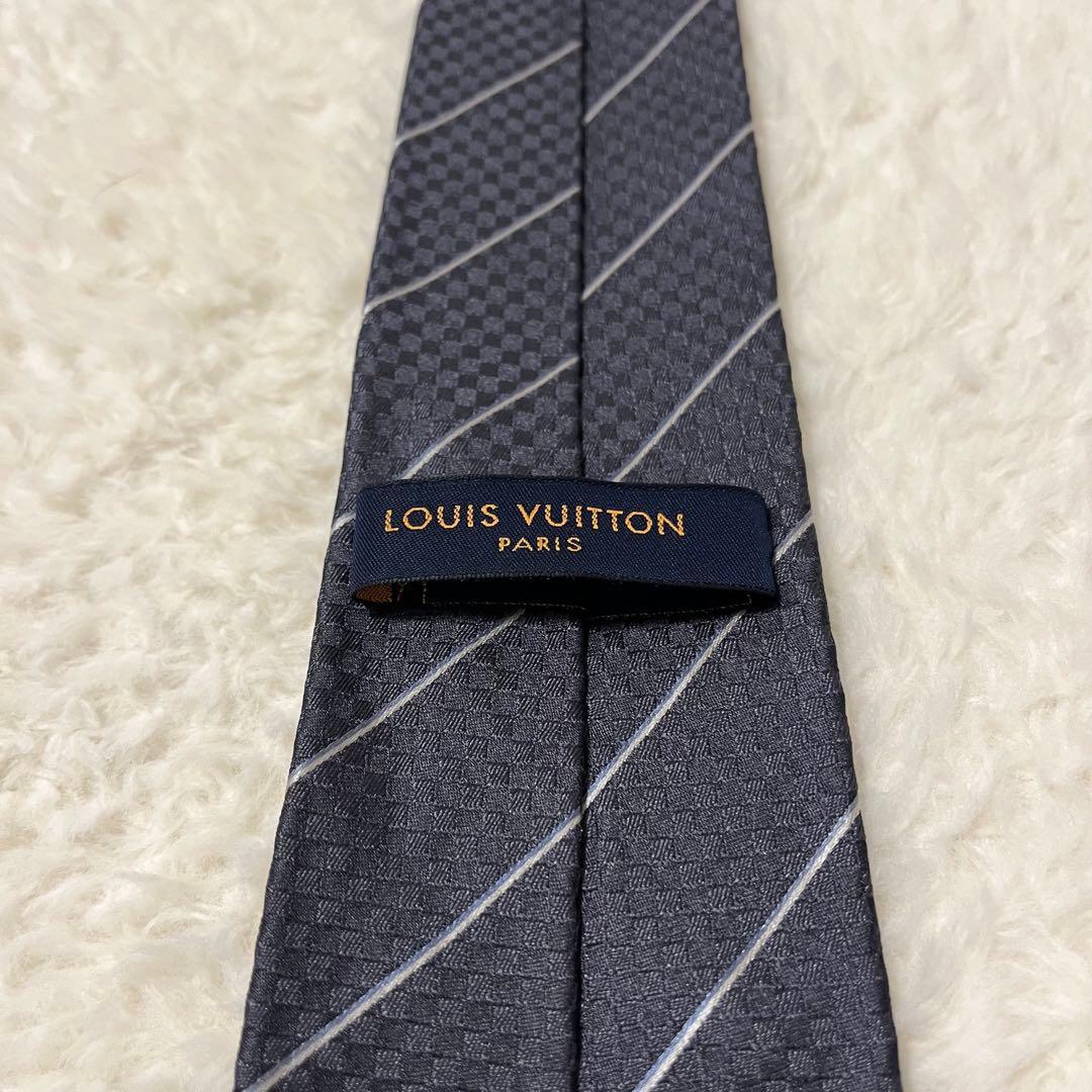 極美品！LOUIS VUITTON ネクタイ マイクロダミエ LVロゴ