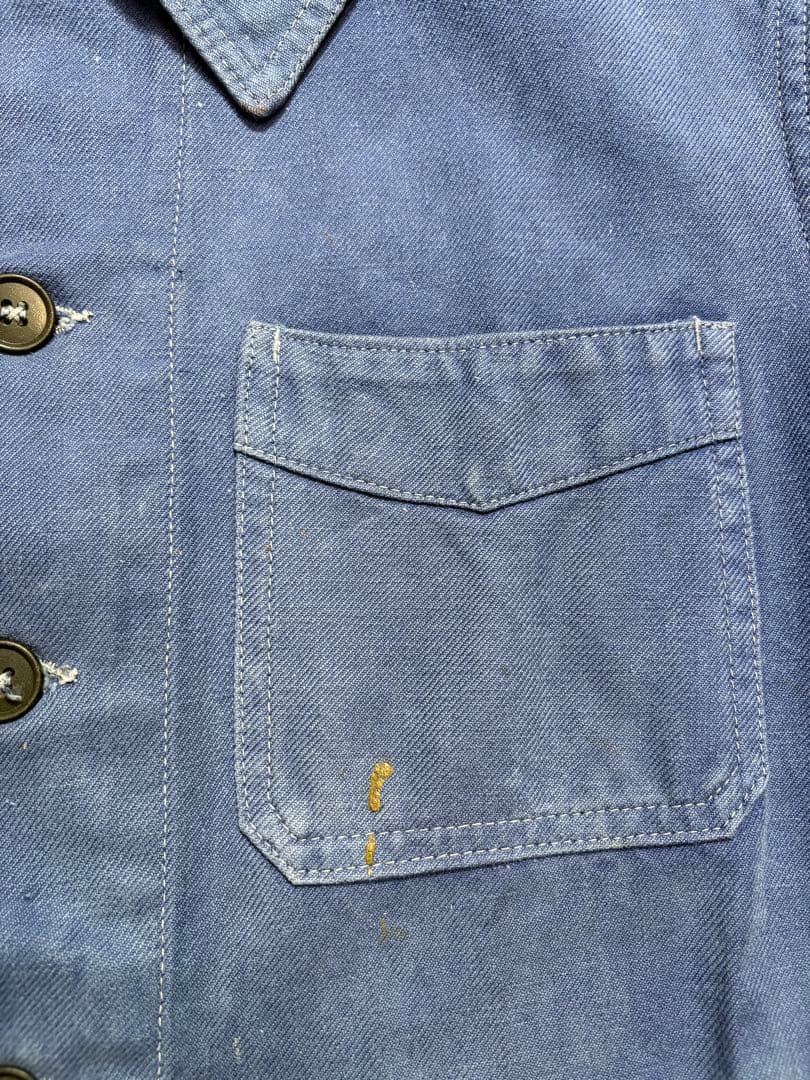 40-50s 【ユーロワークジャケット】 Vポケ コットンツイル フレンチ