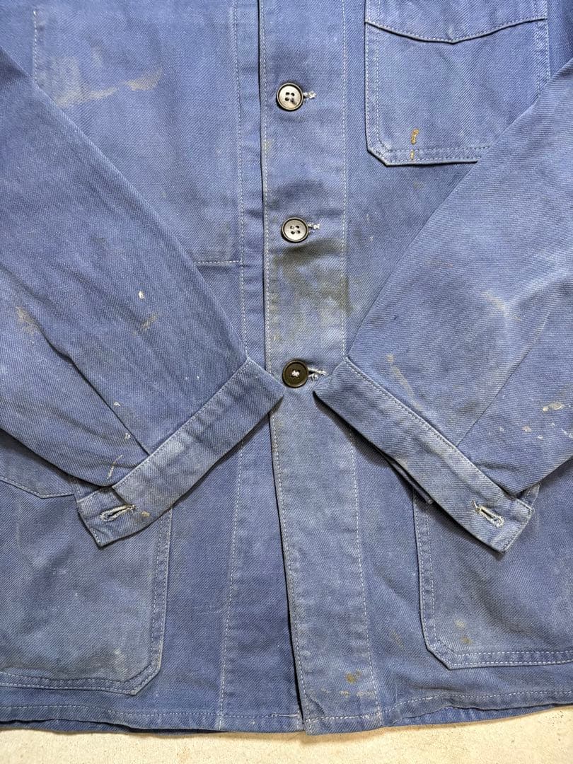 40-50s 【ユーロワークジャケット】 Vポケ コットンツイル フレンチ