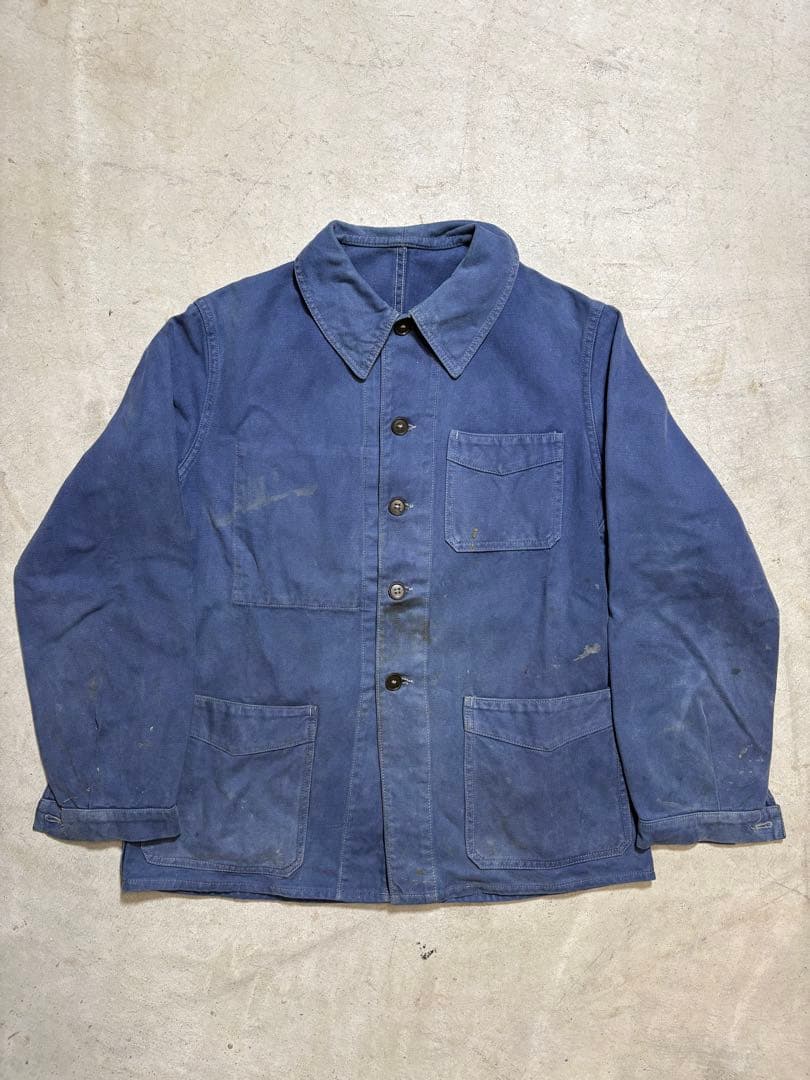 40-50s 【ユーロワークジャケット】 Vポケ コットンツイル フレンチ