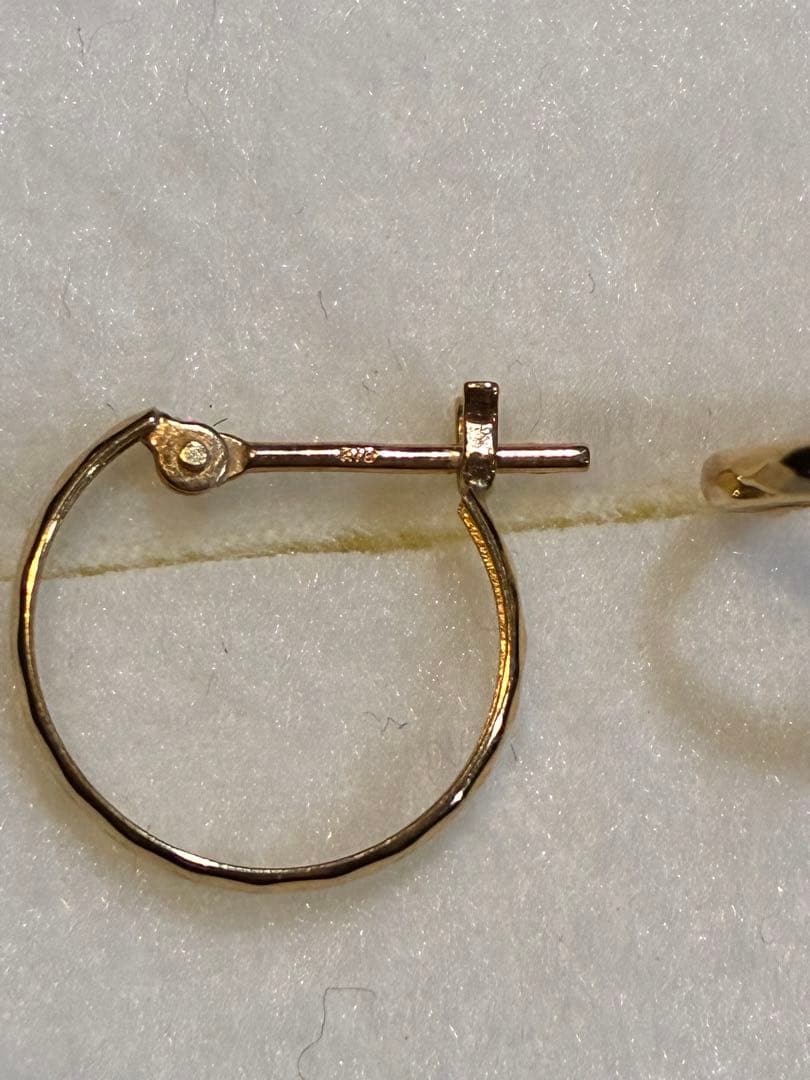 K18 ゴールドフープピアス 箱付き