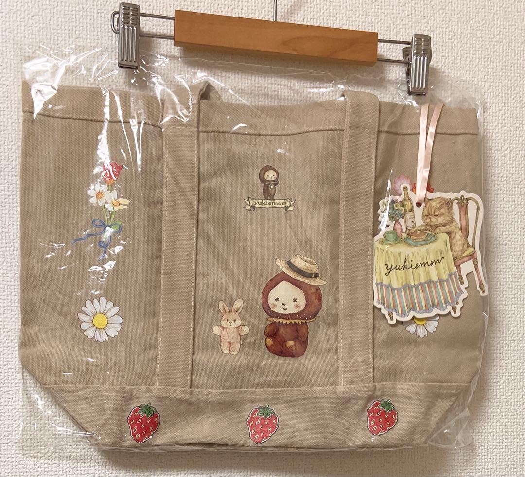【未使用】yukiemon トートバッグ　ベージュ　くりぼー