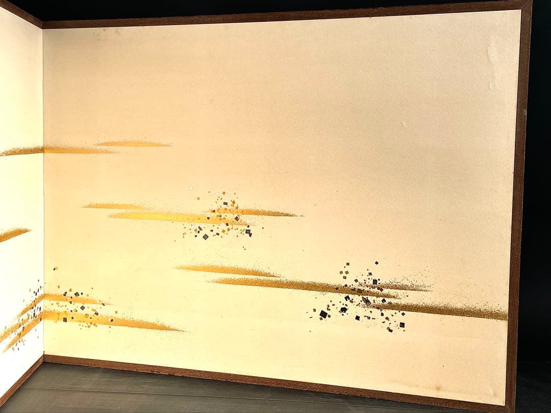 割引❗️「母」 即中斎好 金銀箔 金砂子 風炉先屏風 総張 桑縁 紙箱（206③）