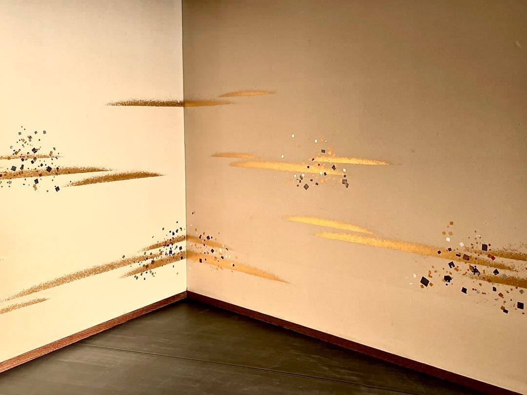 割引❗️「母」 即中斎好 金銀箔 金砂子 風炉先屏風 総張 桑縁 紙箱（206③）