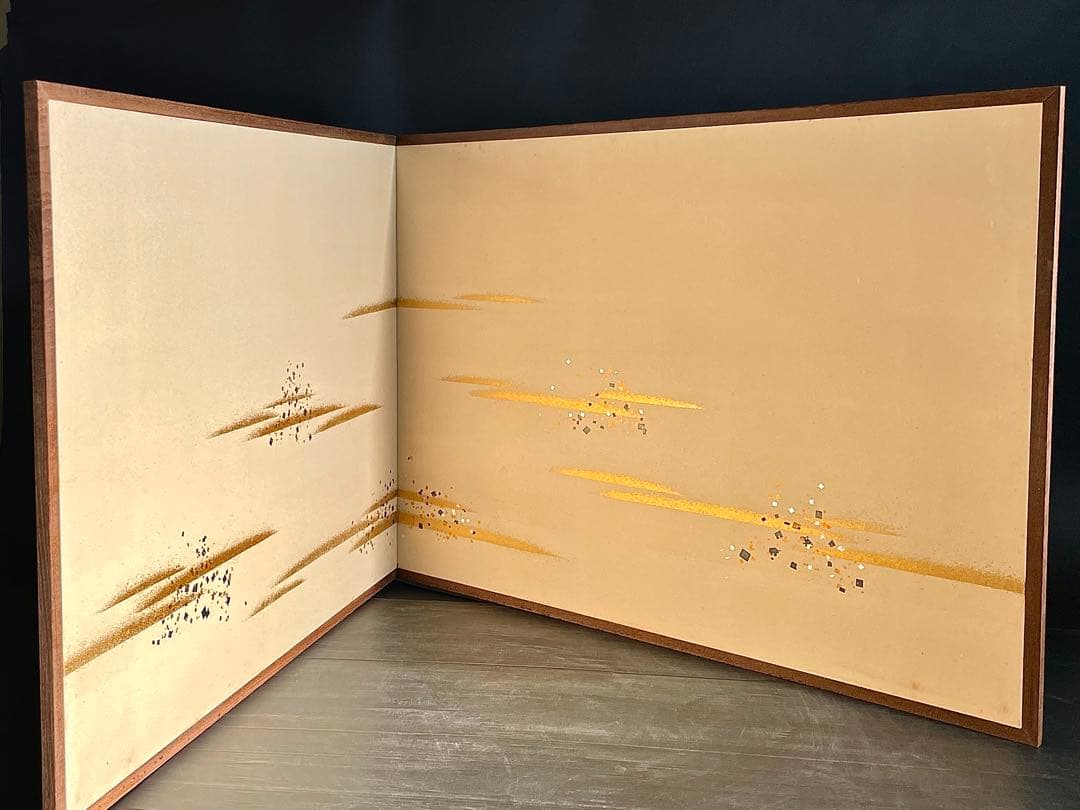 割引❗️「母」 即中斎好 金銀箔 金砂子 風炉先屏風 総張 桑縁 紙箱（206③）