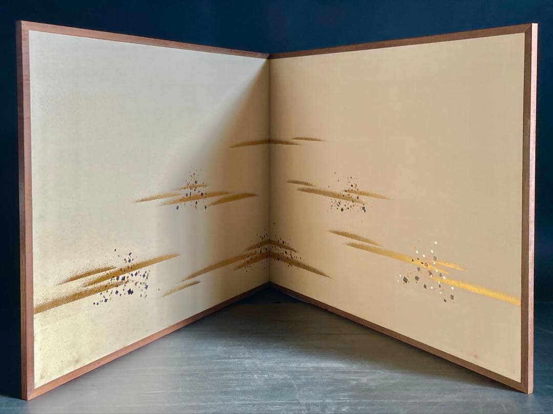 割引❗️「母」 即中斎好 金銀箔 金砂子 風炉先屏風 総張 桑縁 紙箱（206③）