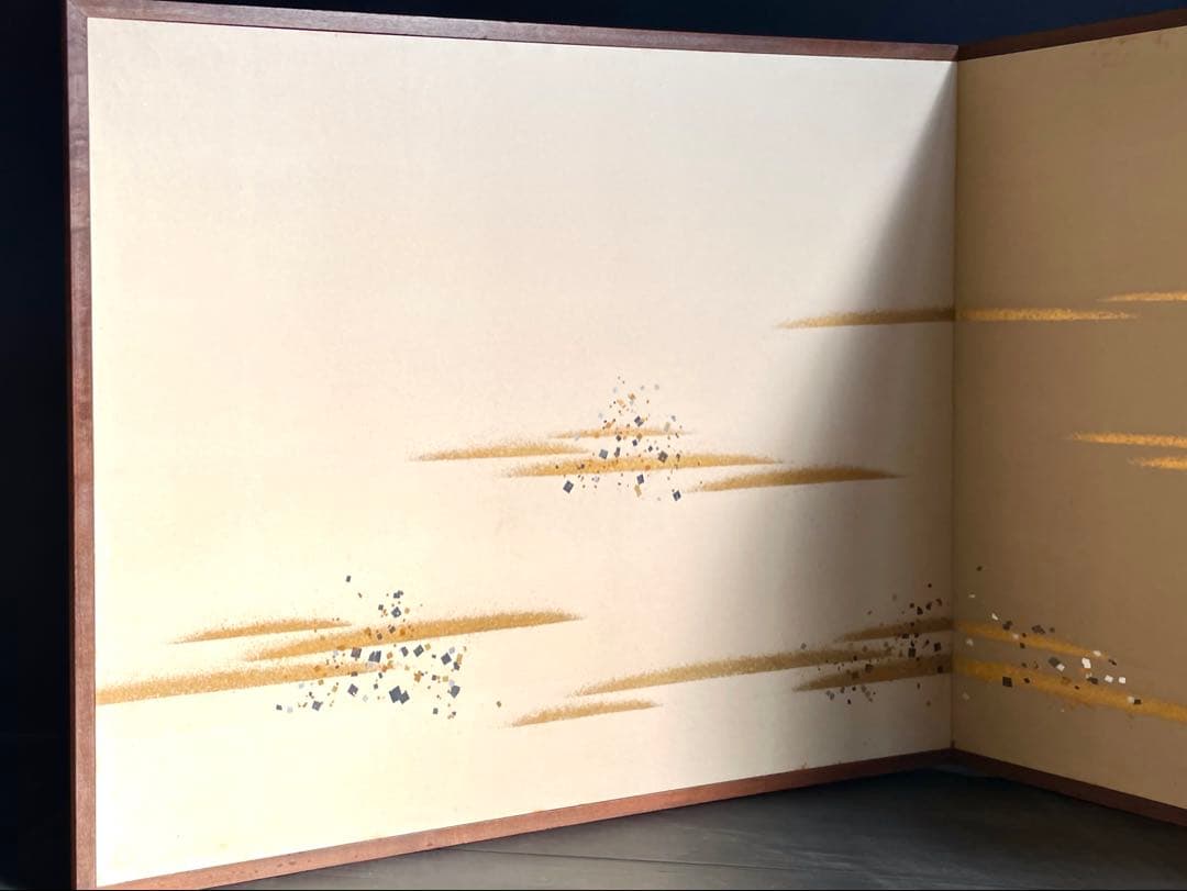 割引❗️「母」 即中斎好 金銀箔 金砂子 風炉先屏風 総張 桑縁 紙箱（206③）