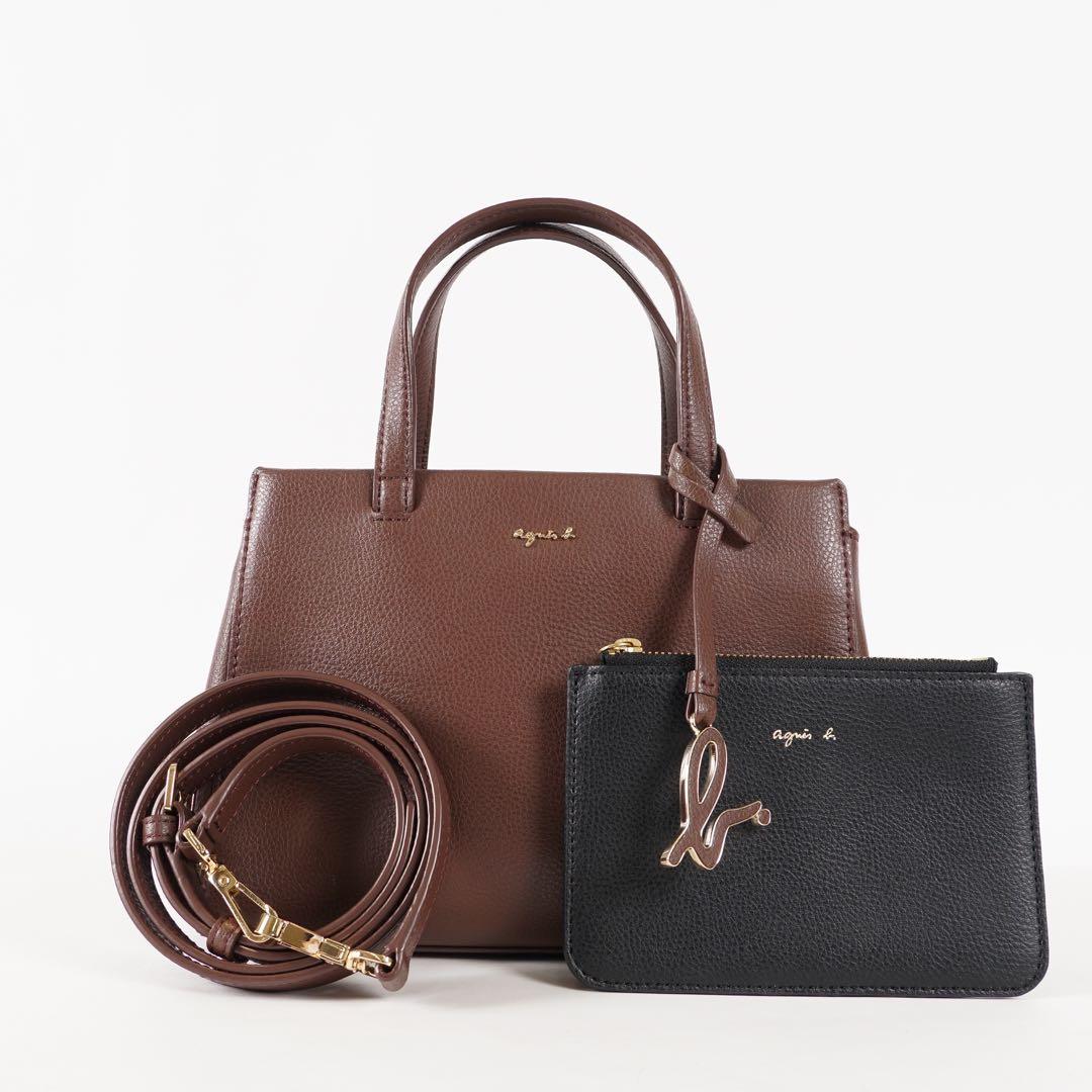 【未使用✨】アニエスベー 保存袋付き 2wayバッグ レザー ブラウン