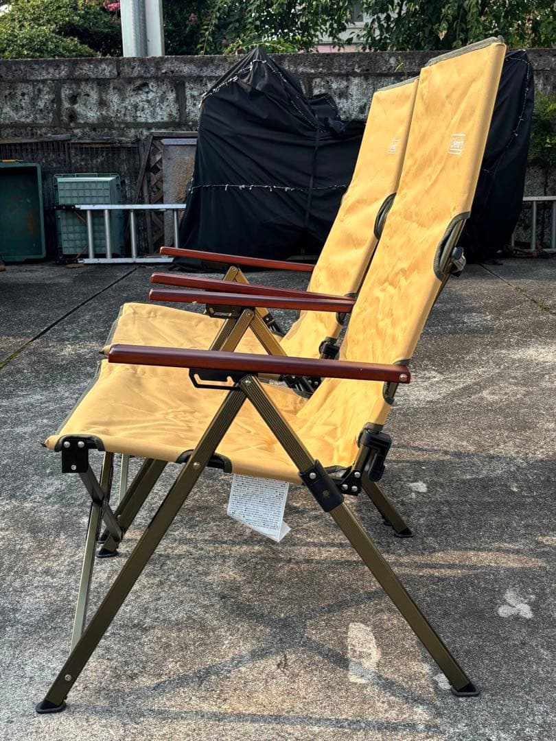 Colemanレイチェアリクライニング折り畳みハイバック　2脚セット