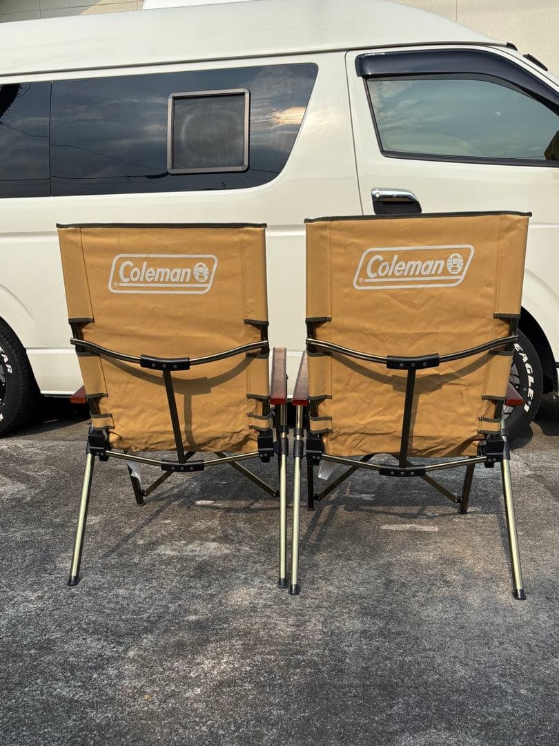 Colemanレイチェアリクライニング折り畳みハイバック　2脚セット