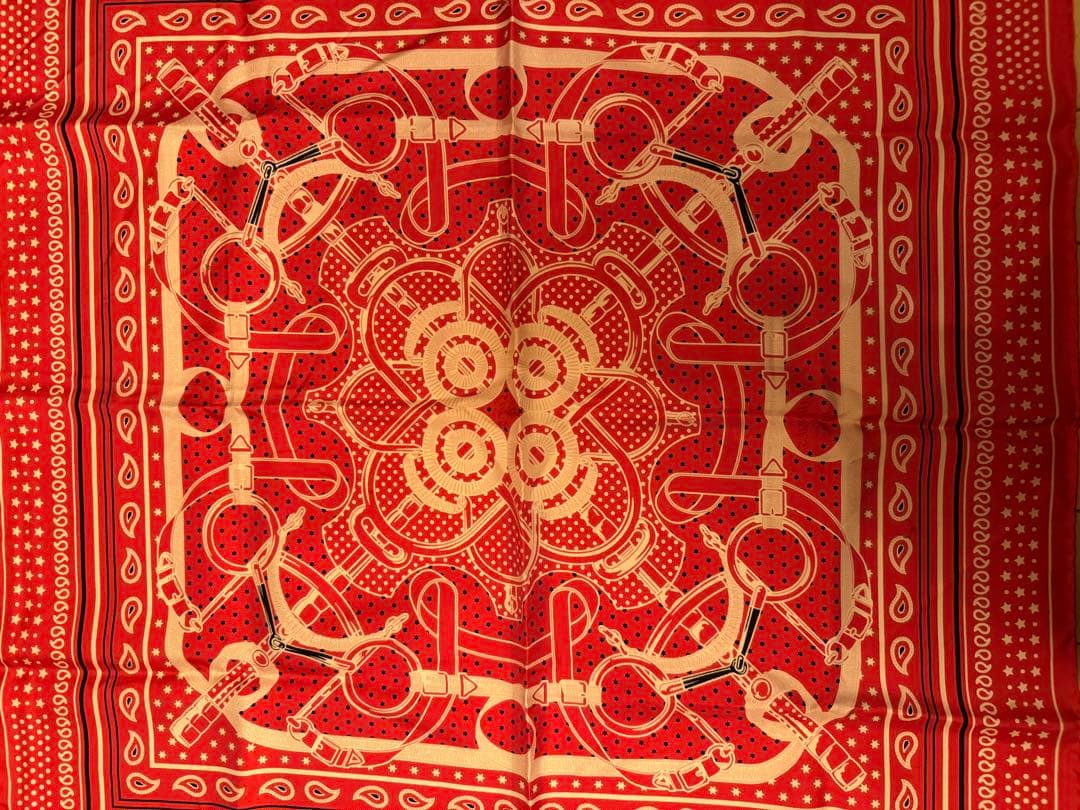 フランス製シルクバンダナ 赤