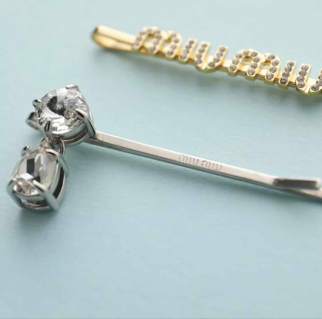 MIUMIU ミュウミュウ ヘアピン 2個組 ヘアクリップ ヘアアクセサリー