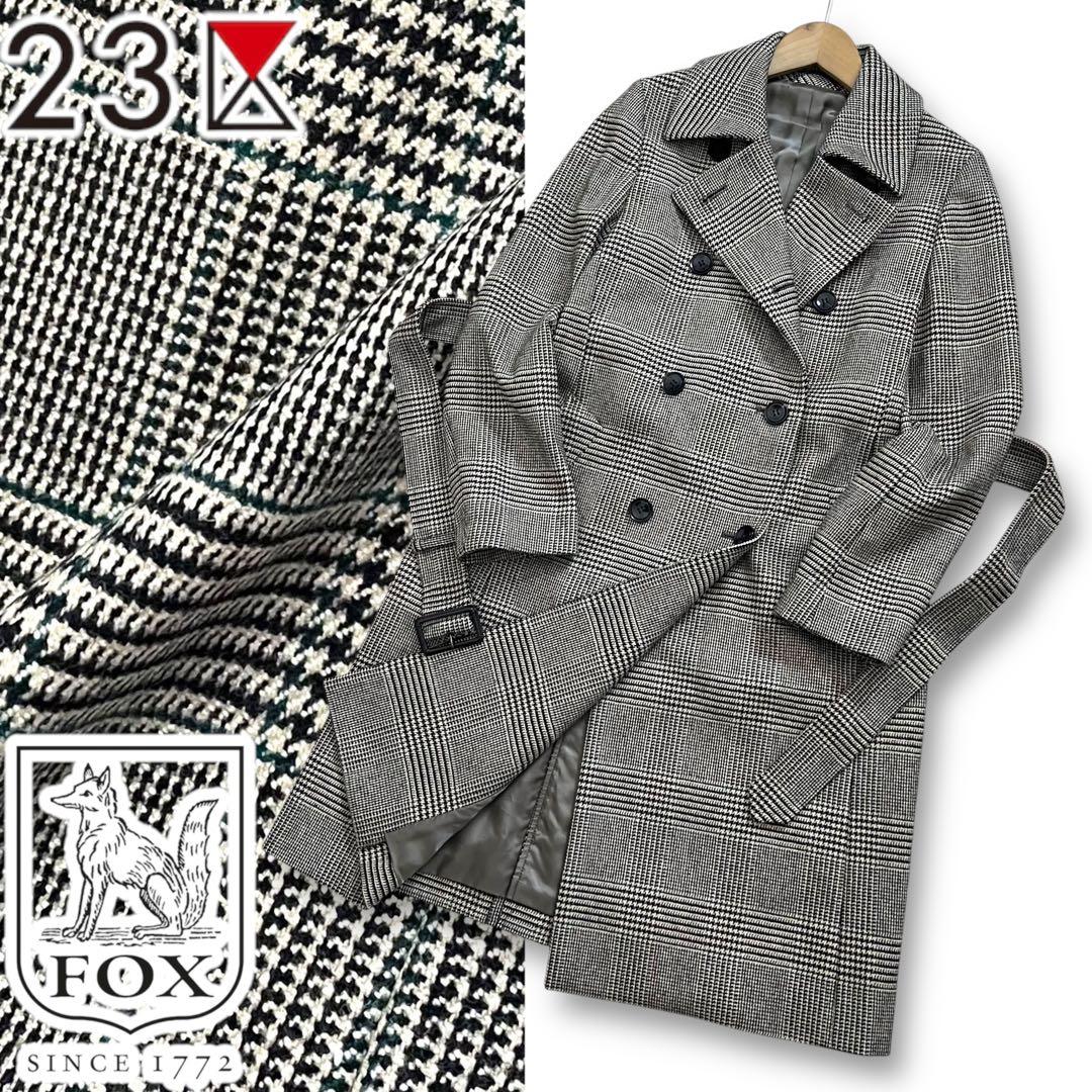 美品　23区　FOX BROTHERS グレンチェック　　ダブルチェスターコート