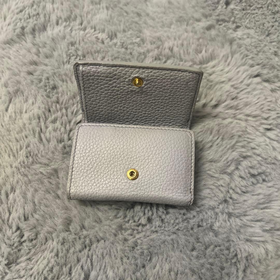 miu miu 水色 三つ折り財布