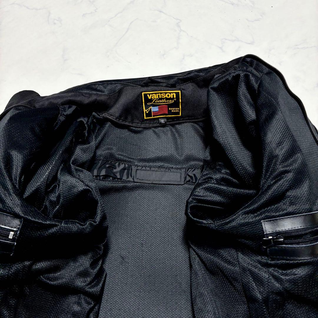 極美品/XL✨VANSON ライティングジャケット ロゴ ワンスター 近年 黒