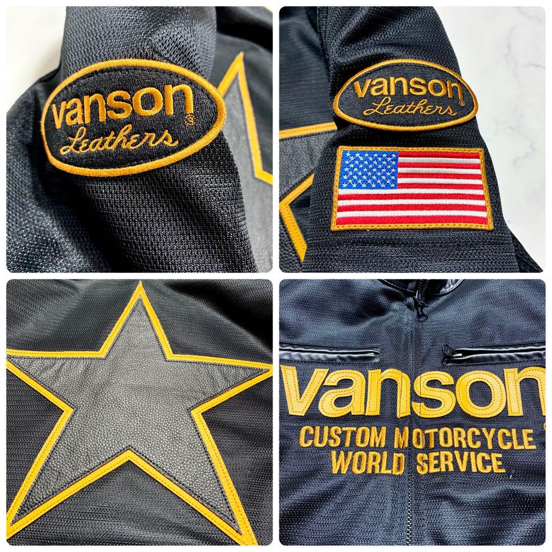 極美品/XL✨VANSON ライティングジャケット ロゴ ワンスター 近年 黒