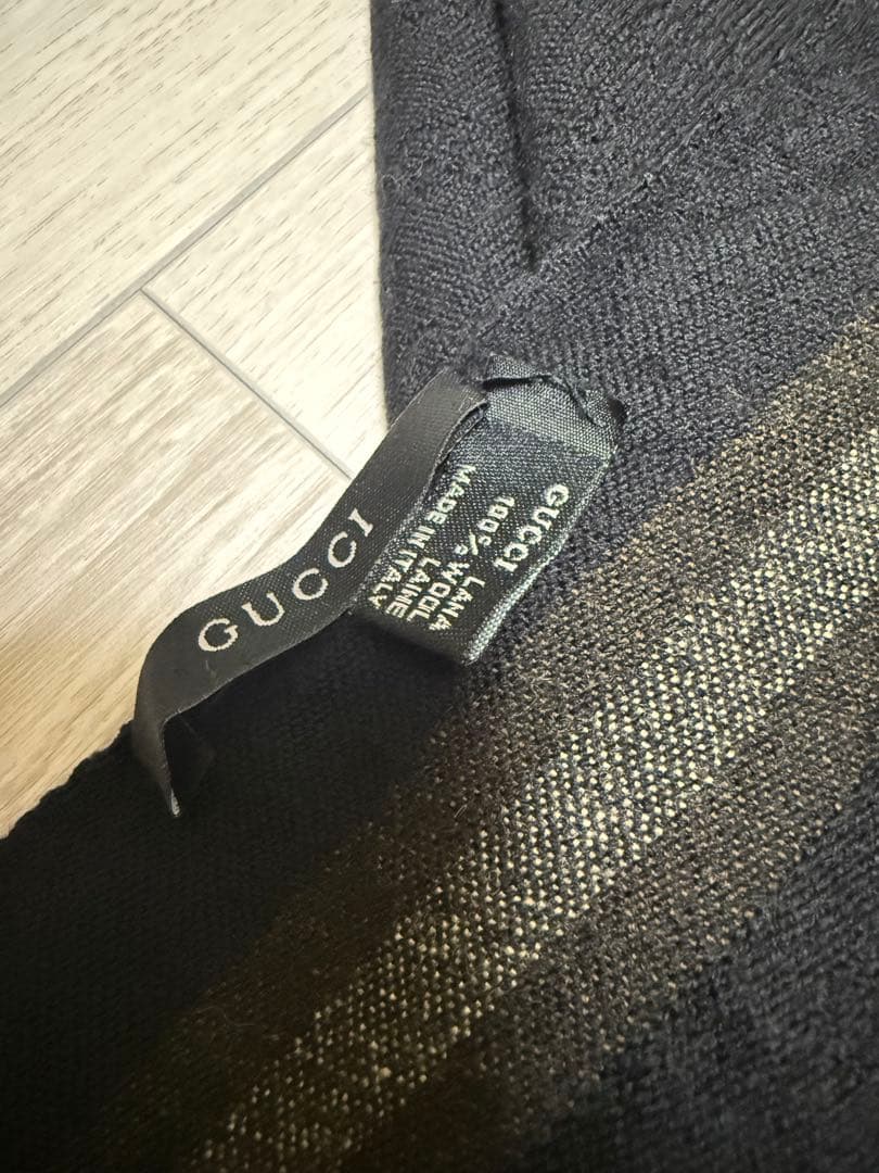 ★SALE★ GUCCI ストール　マフラー　GG柄　ブラック