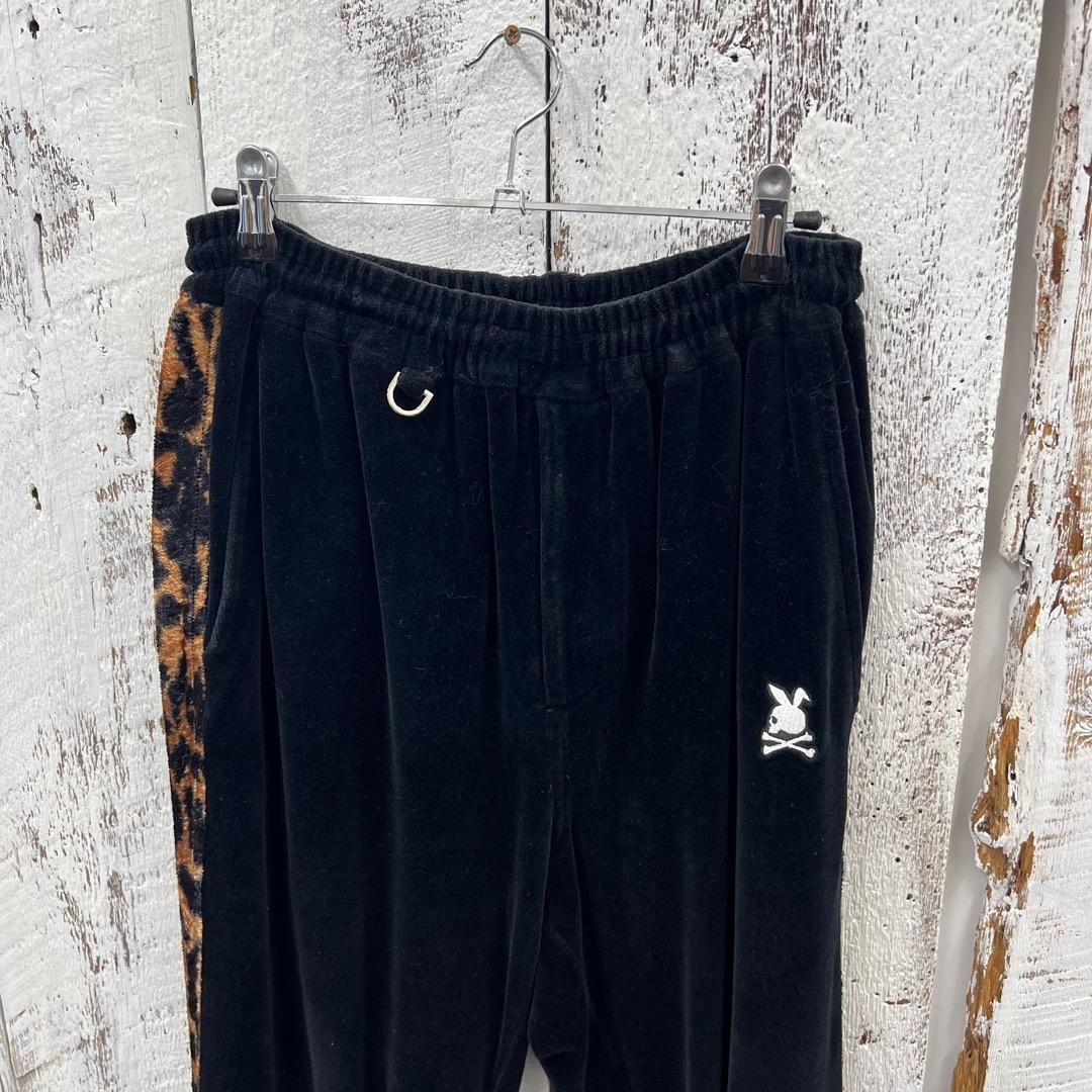 ネイバーフッド×マスターマインド スカルバニーレオパード切替ベロアトラックパンツ