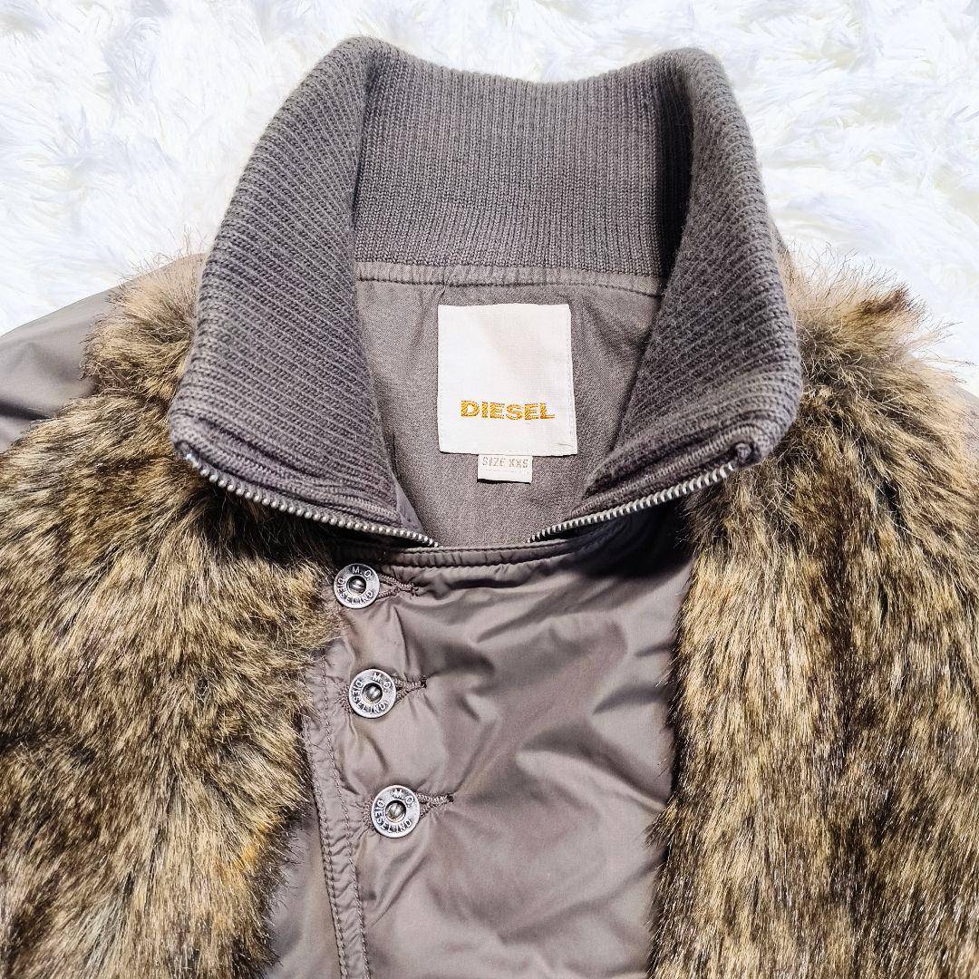 【希少】ディーゼル ファー切り替え ブルゾン ミリタリージャケット Y2K L
