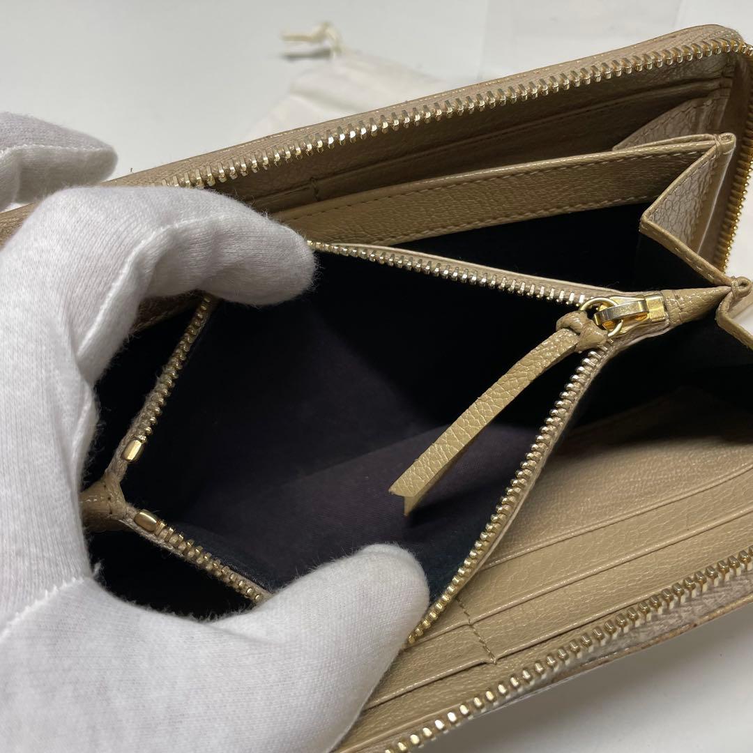 ぼ*ん様 BALENCIAGA シティ　ベージュレザー長財布