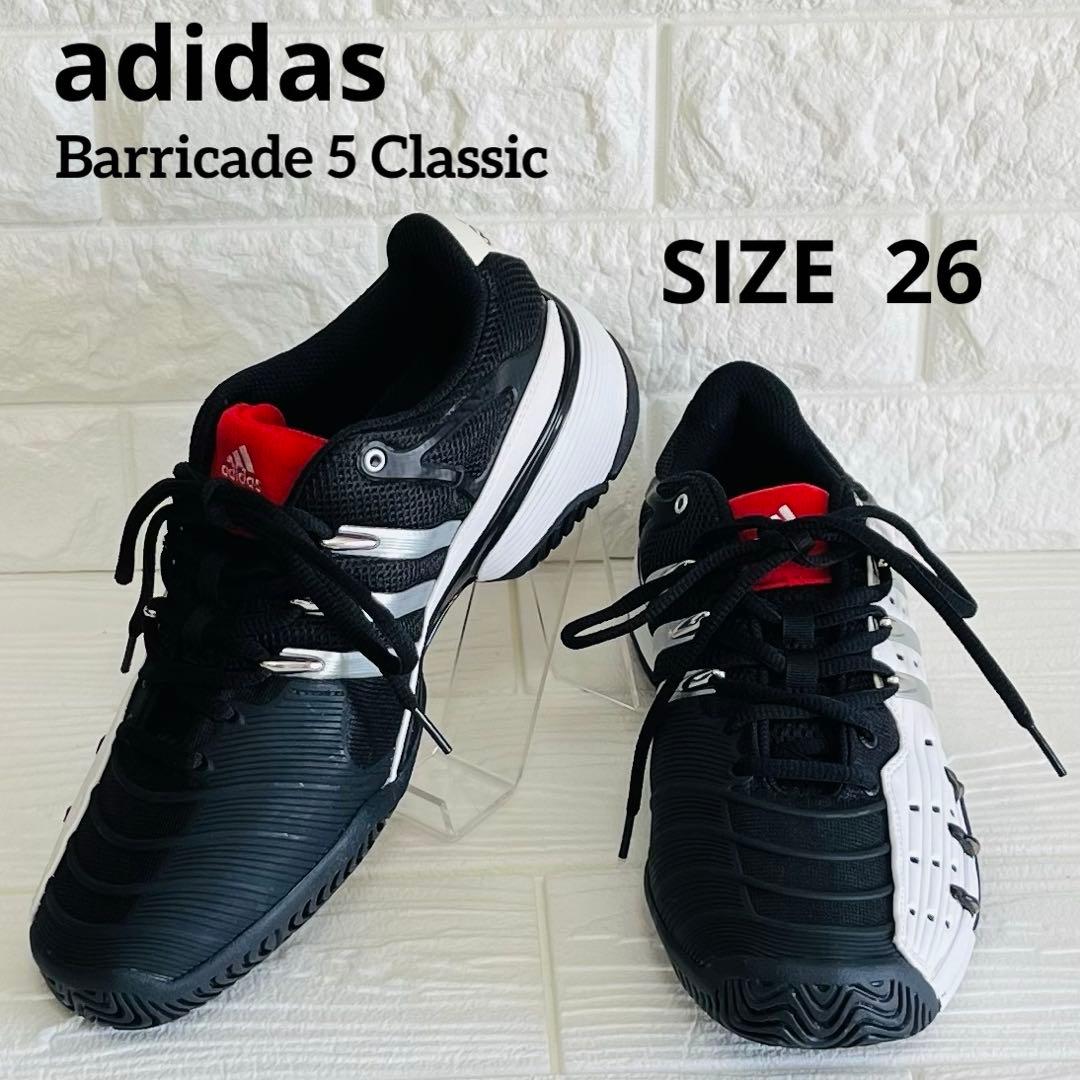 【未使用級】adidas バリケード5 クラシック黒赤白 SIZE 26cm