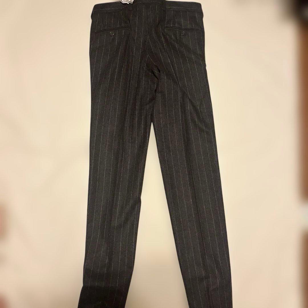 ブラウン フランネル ストライプスーツ　De Petrillo