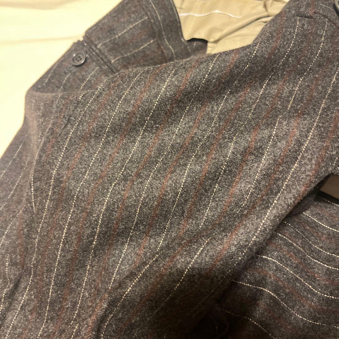 ブラウン フランネル ストライプスーツ　De Petrillo