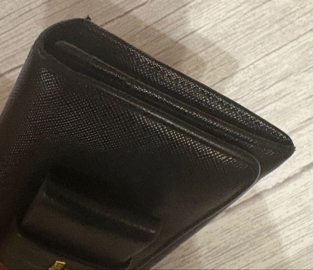 PRADA ブラック 長財布 リボン付き