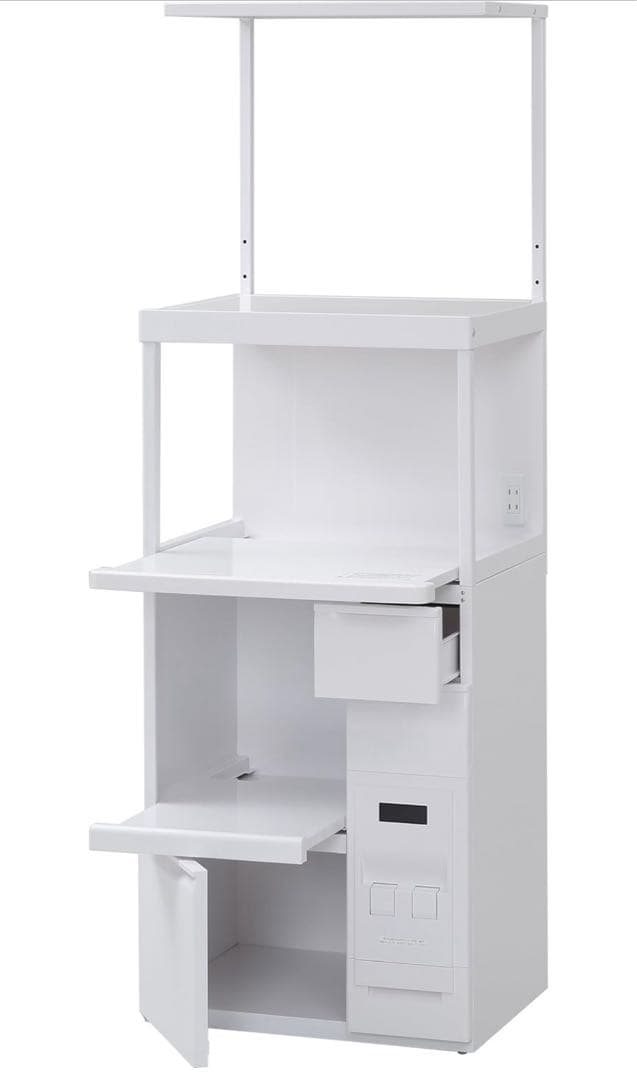 ［廃盤品］エムケーレンジ台 ＳＫＵ−３０６Ｗ 上段棚付(米びつ１２ｋｇ付)