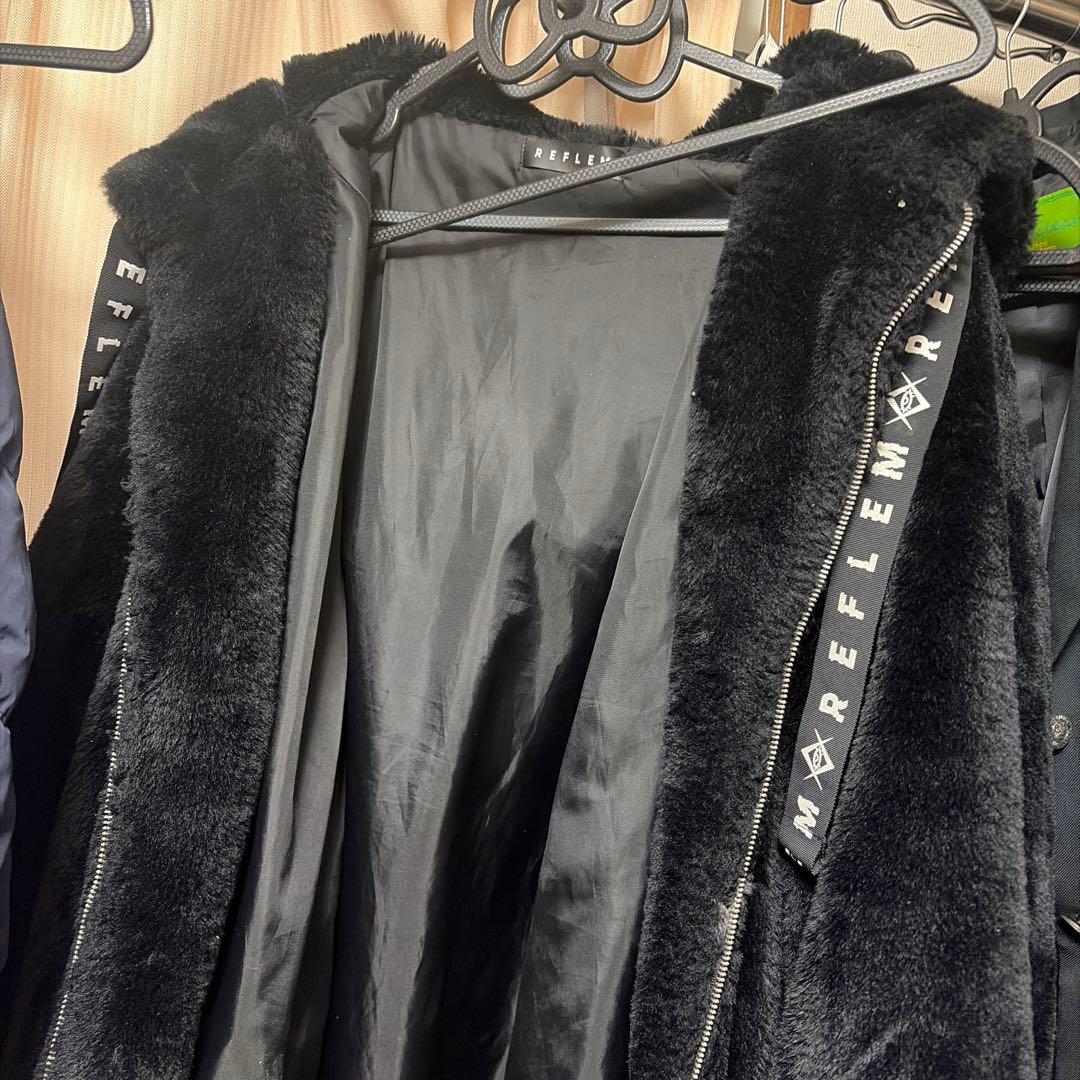 レフレム うさ耳BIGファーパーカー ファーブルゾン フーディー ブラック 黒