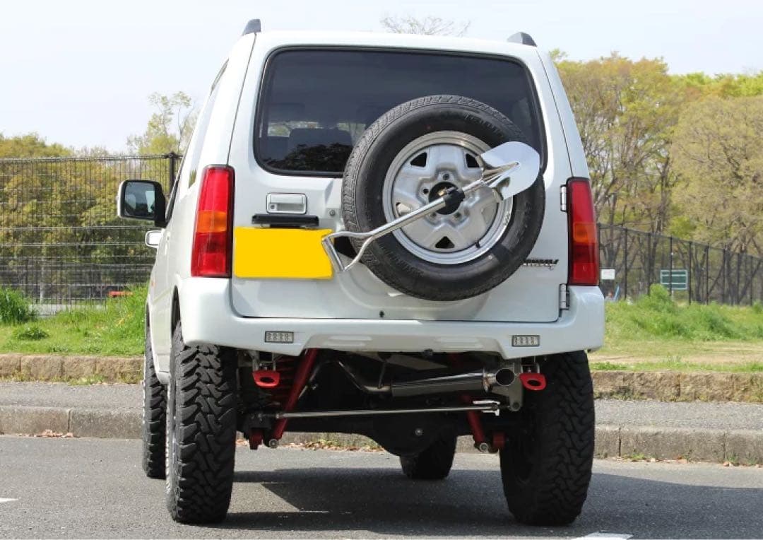 ジムニー マフラー JB23W ショートバンパー2ピース仕様1本出しブラック