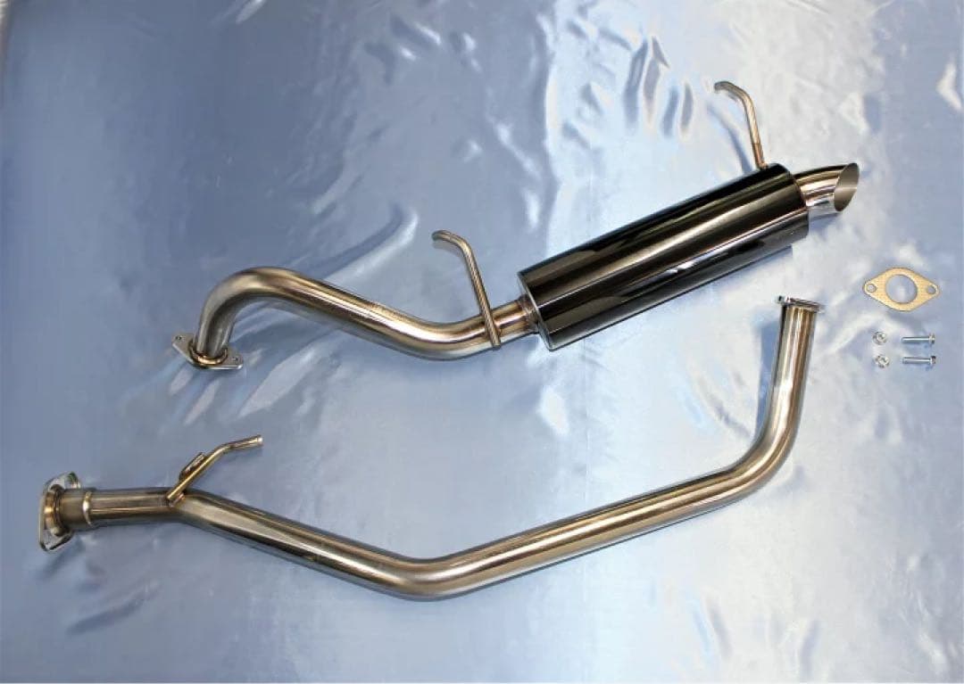 ジムニー マフラー JB23W ショートバンパー2ピース仕様1本出しブラック