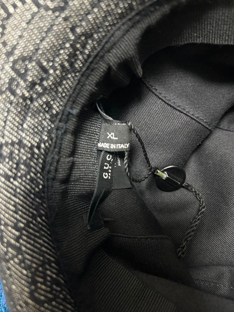 GUCCI バケットハット GG柄 デニム地　グッチ 帽子 ハット キャップ 黒