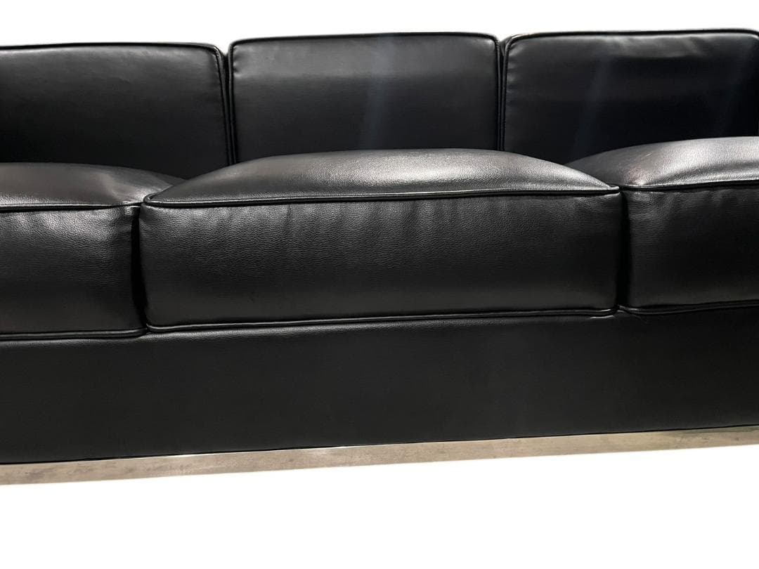 ◇大塚家具 ル・コルビジェ LC2 リプロダクト ソファ ブラック 3シーター