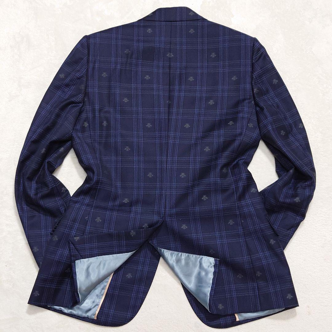 【極美品】GUCCI☆チェック×蜂刺繍☆ミケーレ期☆7-46R(M)