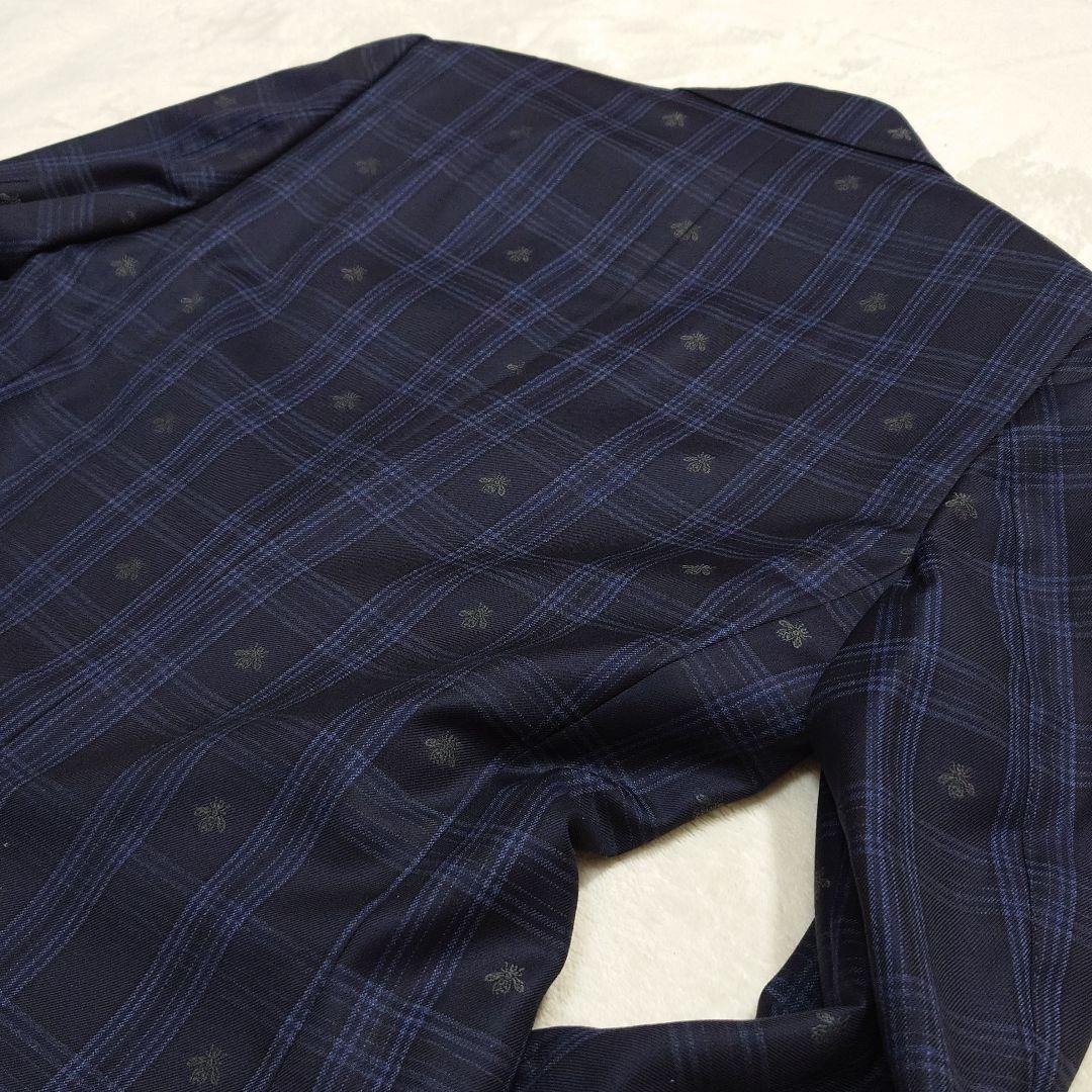 【極美品】GUCCI☆チェック×蜂刺繍☆ミケーレ期☆7-46R(M)