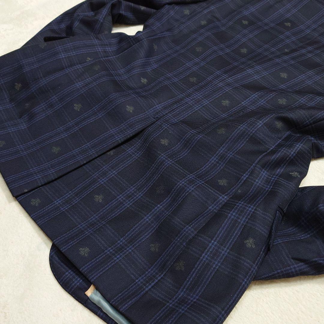 【極美品】GUCCI☆チェック×蜂刺繍☆ミケーレ期☆7-46R(M)