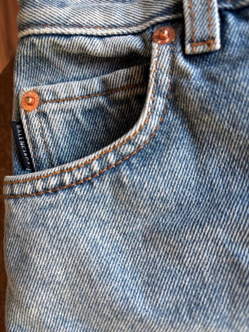 【美品】バレンシアガ ワイドデニム ミドル丈