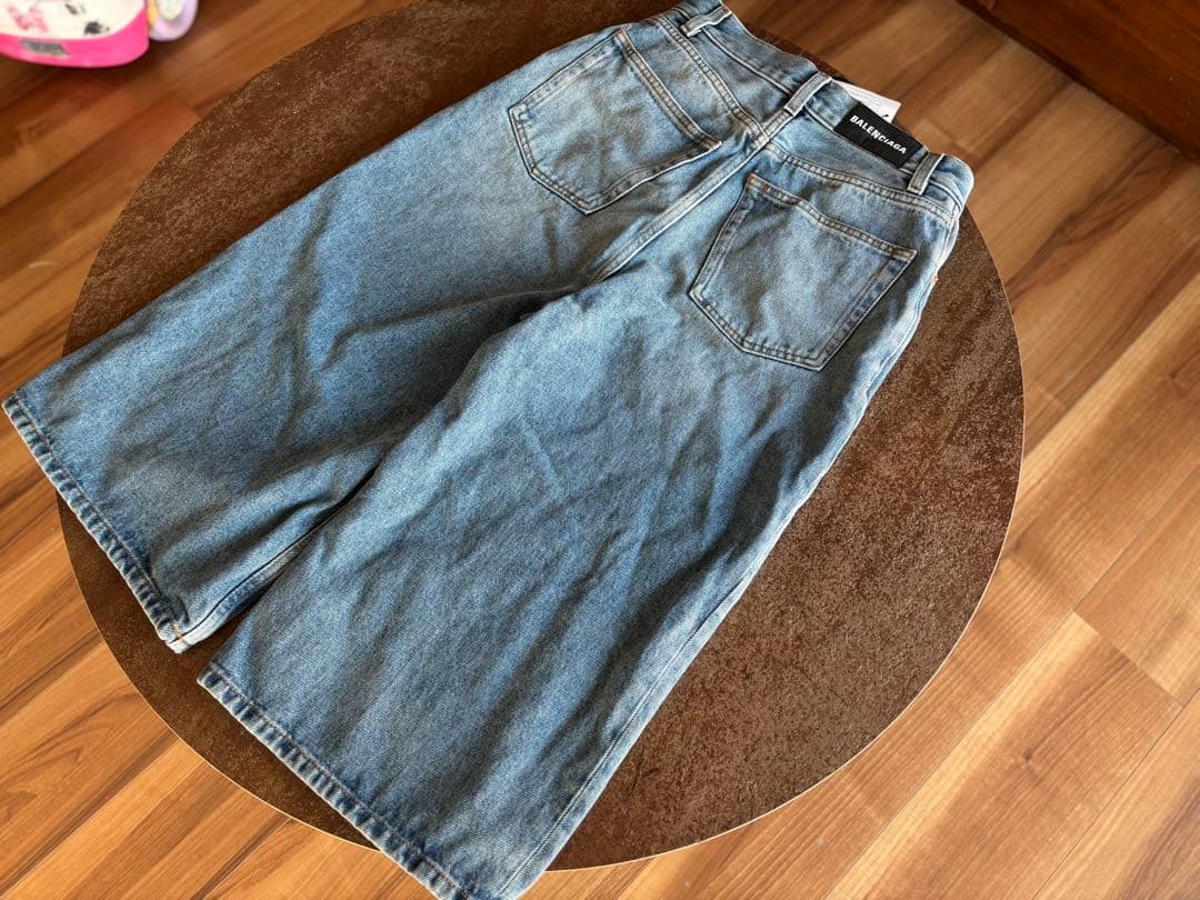 【美品】バレンシアガ ワイドデニム ミドル丈