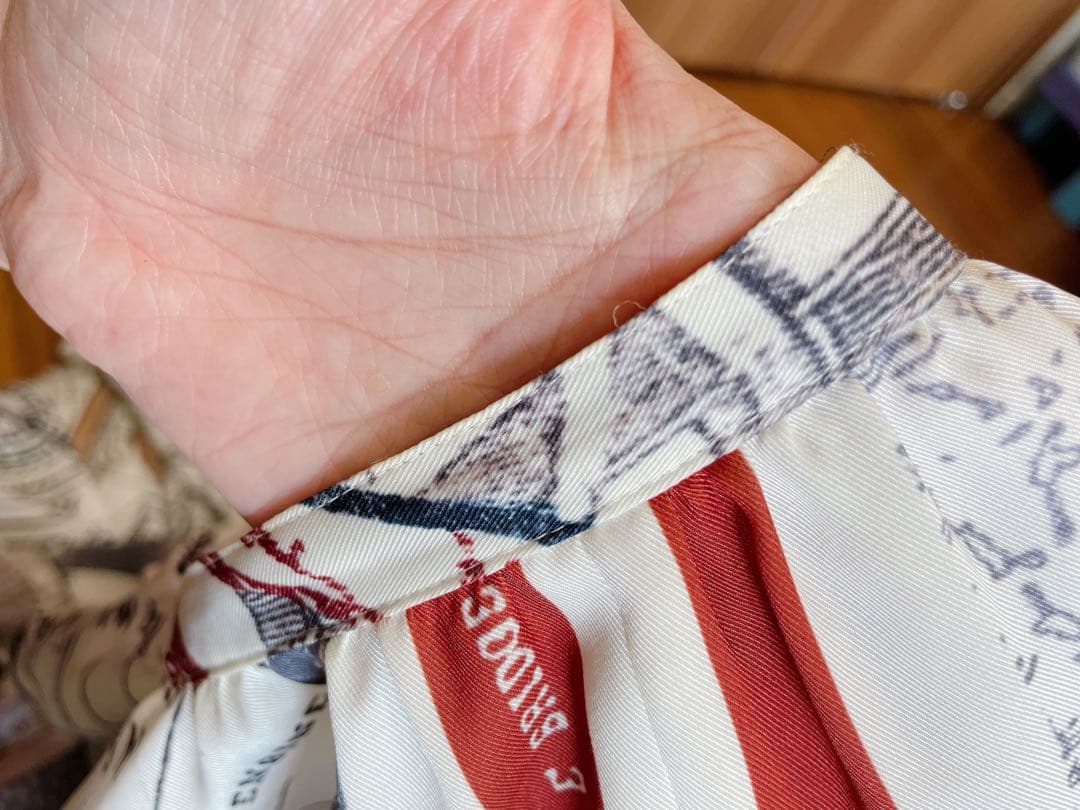 Ameri vintage 地図柄プリント長袖ワンピース