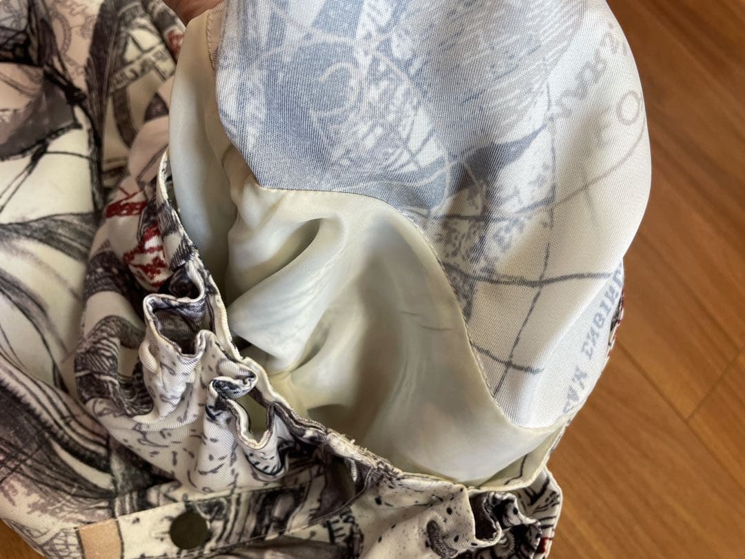 Ameri vintage 地図柄プリント長袖ワンピース